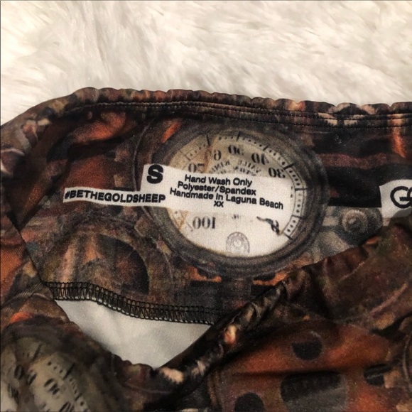 Goldsheep Clock Print Leggings Size Small - Picture 5 of 5